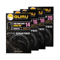 Guru Fine Wide Gape Spade End Barbless Hooks